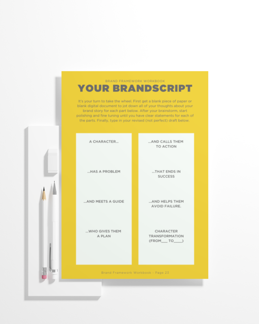 Framework Marketing Consulting - Brand Framework Workbook - StoryBrand BrandScript Section